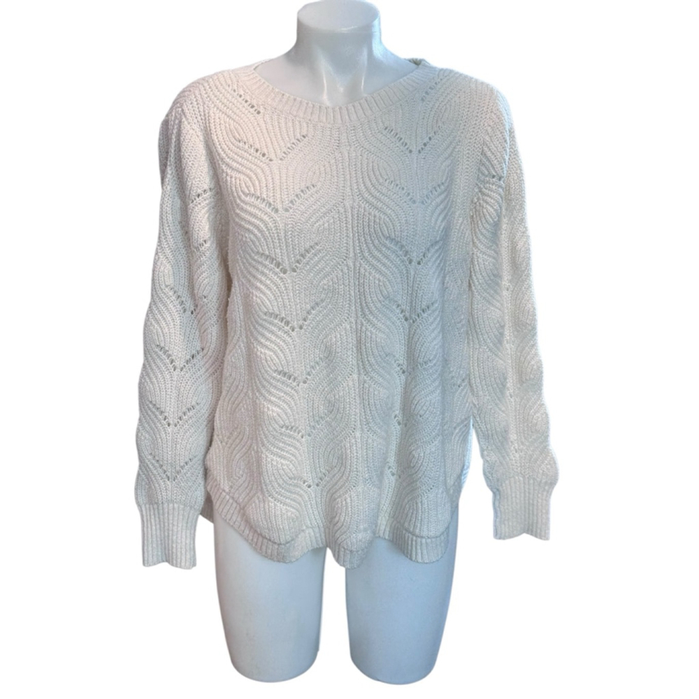 Women's Sonoma Off-White Knit Crew Neck Sweater XL like new